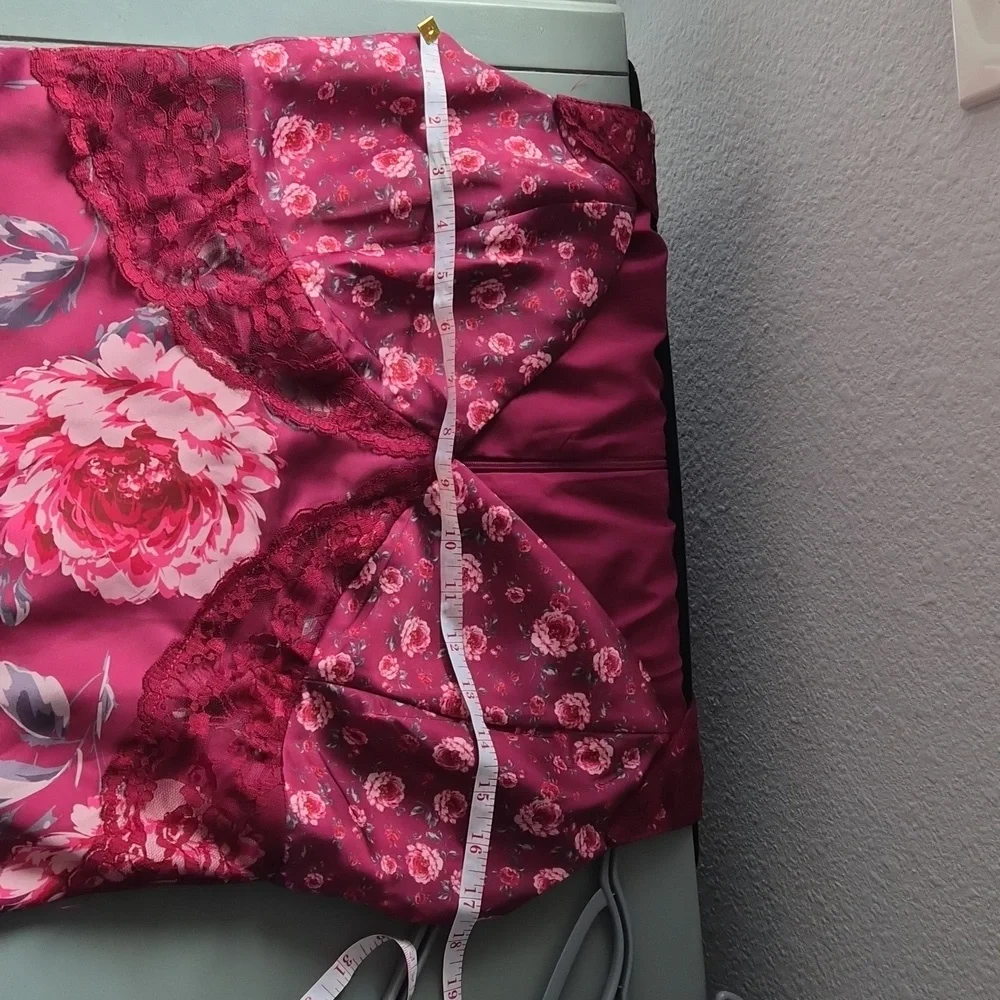 Avec Les Filles Burgandy Dress with Pink And Gray Accents - Picture 6 of 7